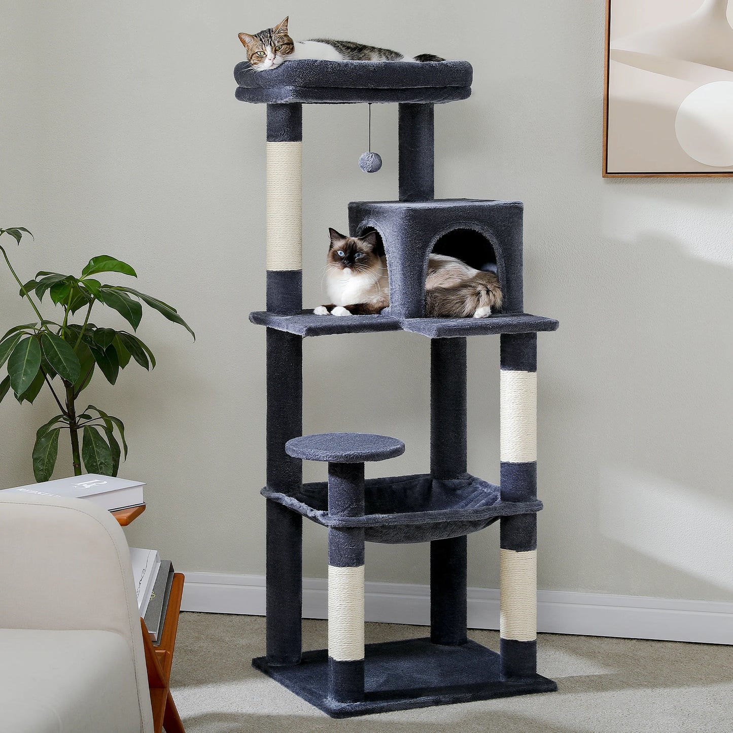 PAWZ Road 5 Level Cat Tree for Indoor Cats With Cozy Condo