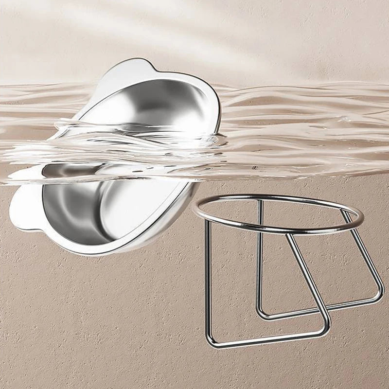 Booteely Tilted Stainless Steel Cat Food Bowls With Metal Stand