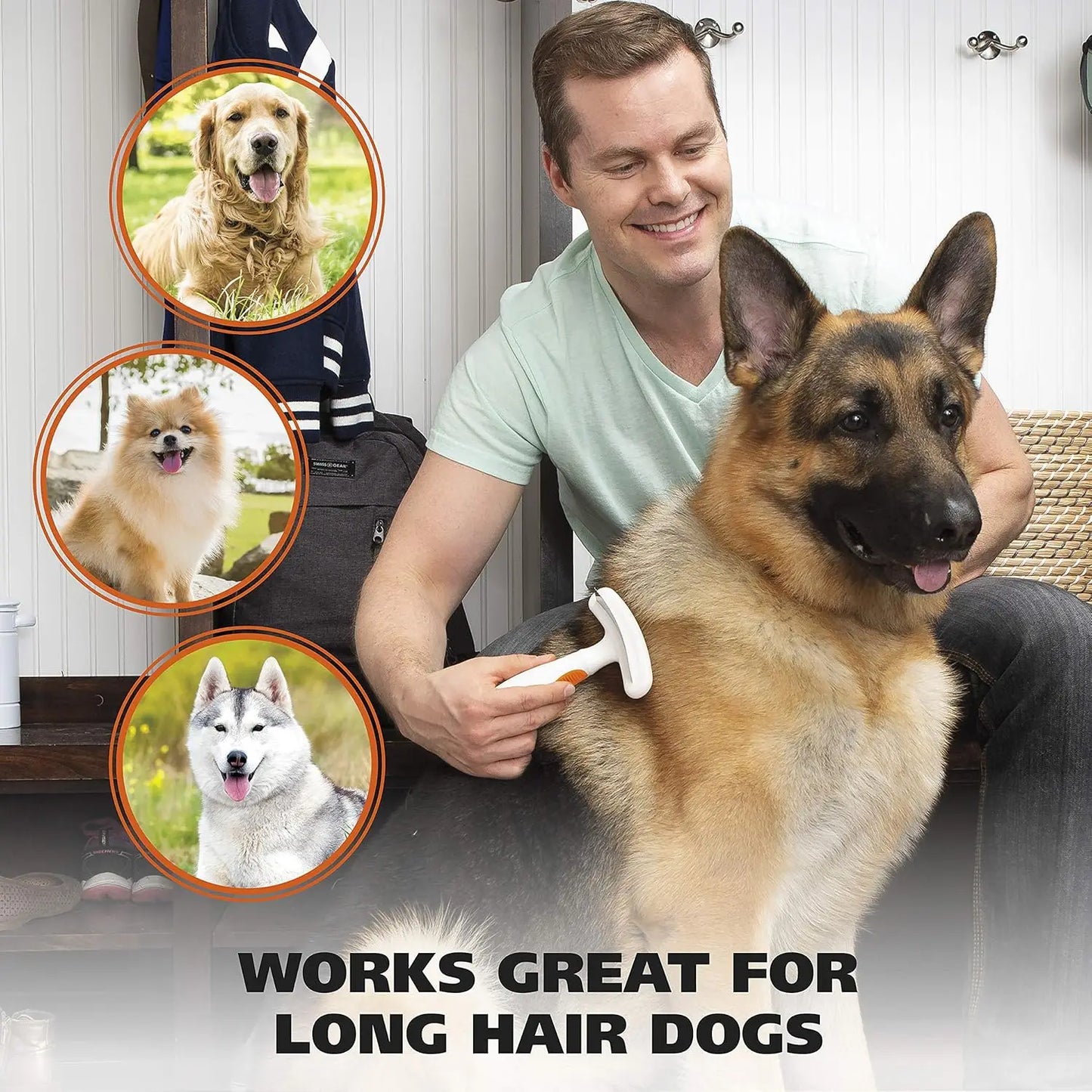 2-in-1 Pet Deshedding Rake And Blade For Dogs And Cats Stainless Steel