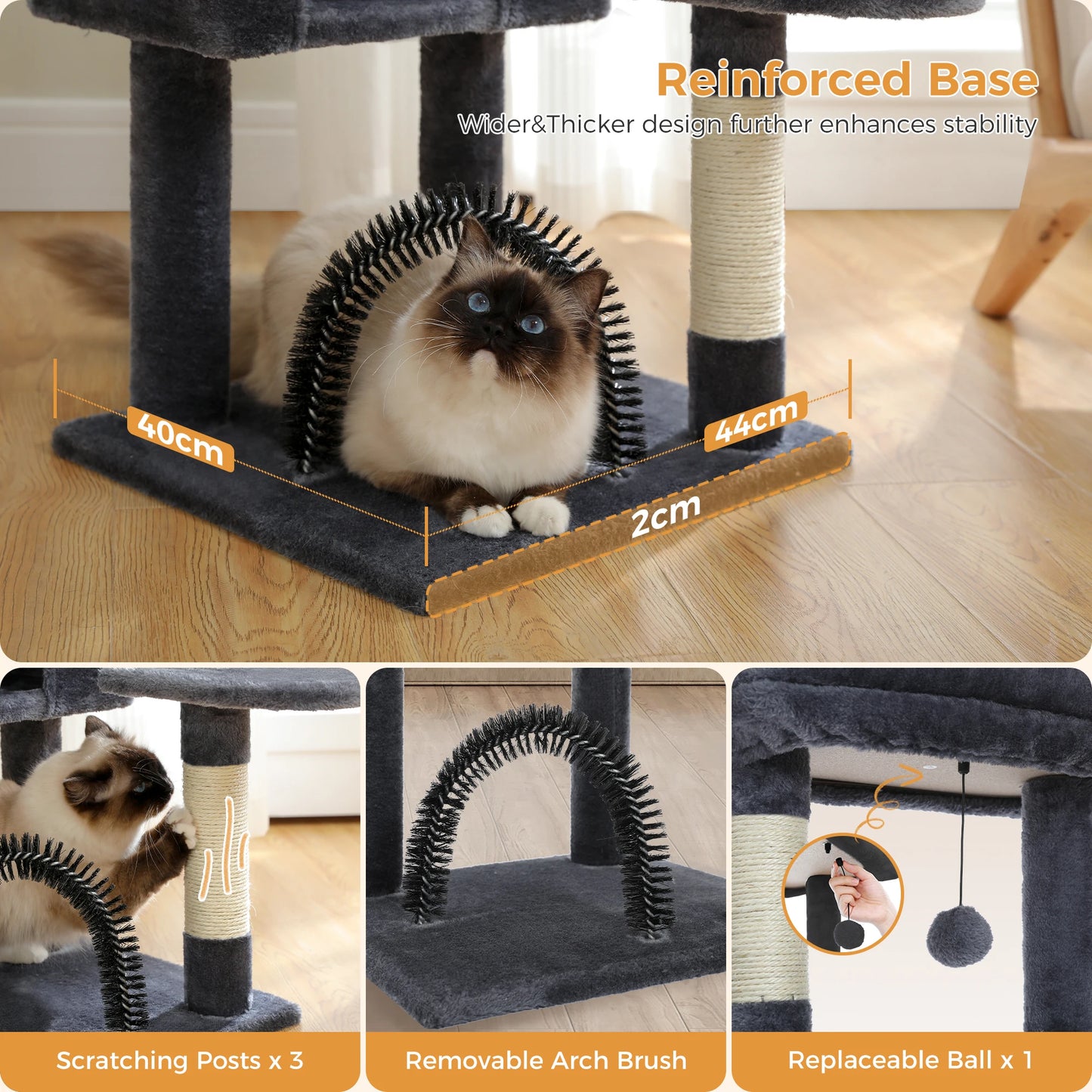 PAWZ Road Cat Tree With Toy Tower And Plushy Perch