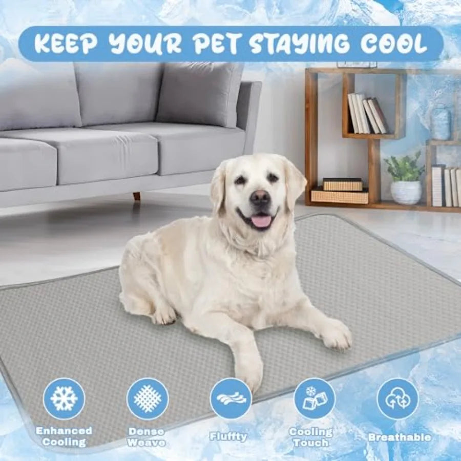 Summer Dog Cooling Mat Ice Silk Washable Pad For Pets