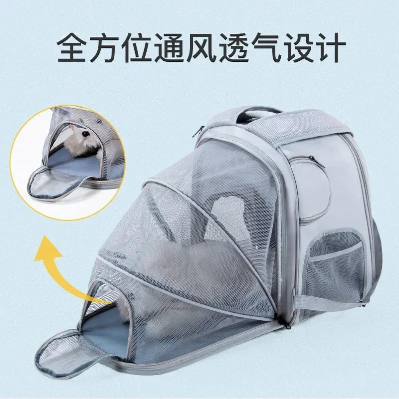 Breathable Portable Cat Backpack Carrier For Travel With Expandable