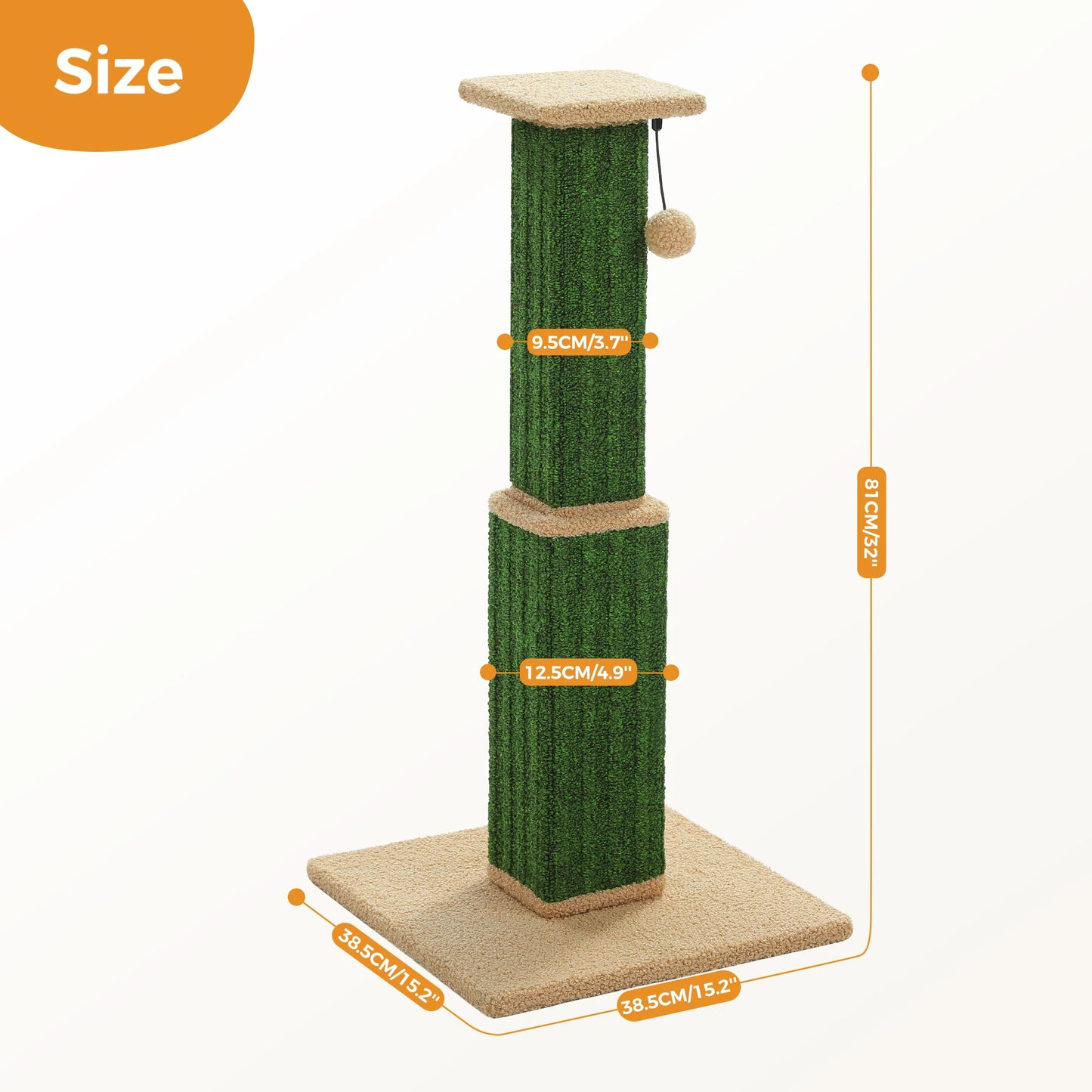PAWZ Road Cat Scratching Post With Woven Sisal Ball Toy