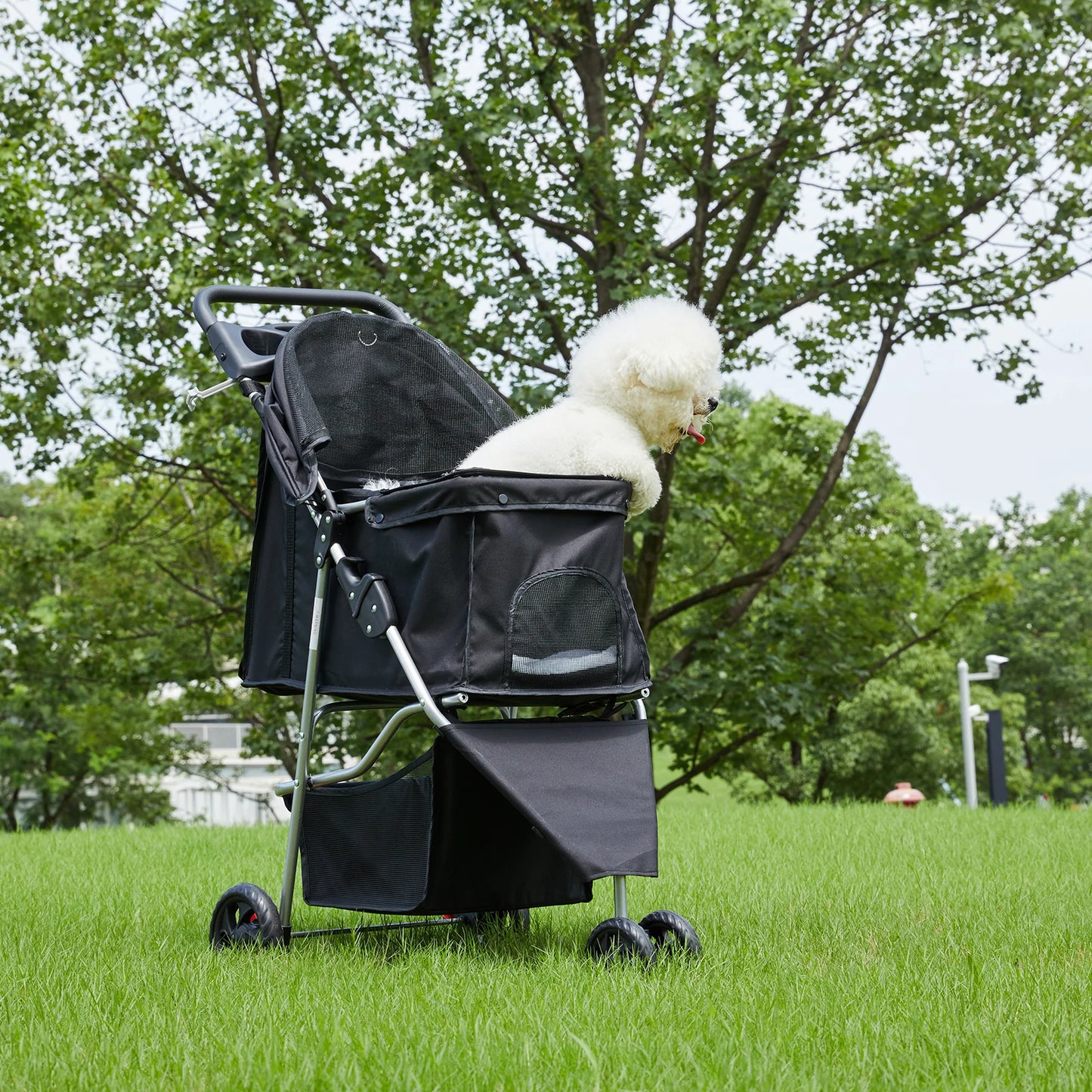 Three-Wheel Foldable Pet Stroller For Small Dogs And Cats Outdoor
