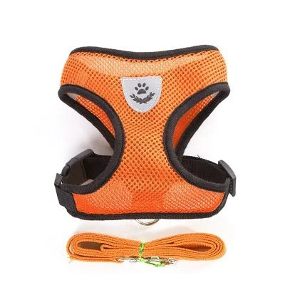 Adjustable Cat And Dog Harness With Leash Reflective Mesh Vest