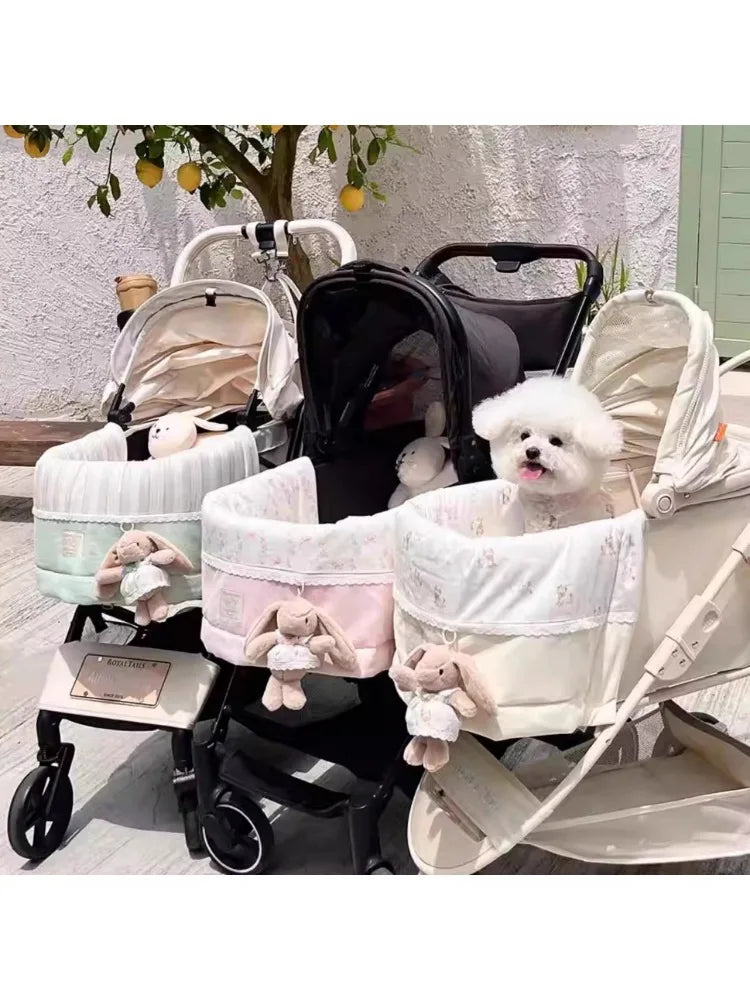 Smvp Super Soft Pet Dog Stroller Cover With Bunny Design