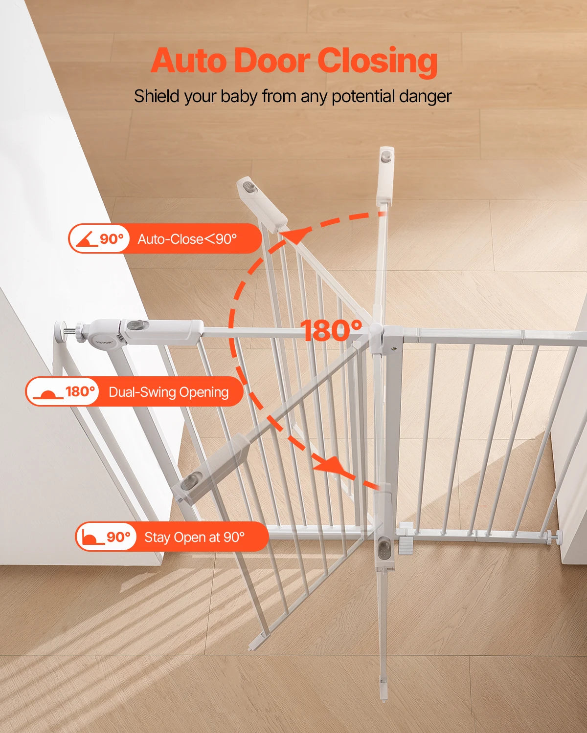 SucceBuy Baby Gate Pressure Mount Easy Walk-Through Security