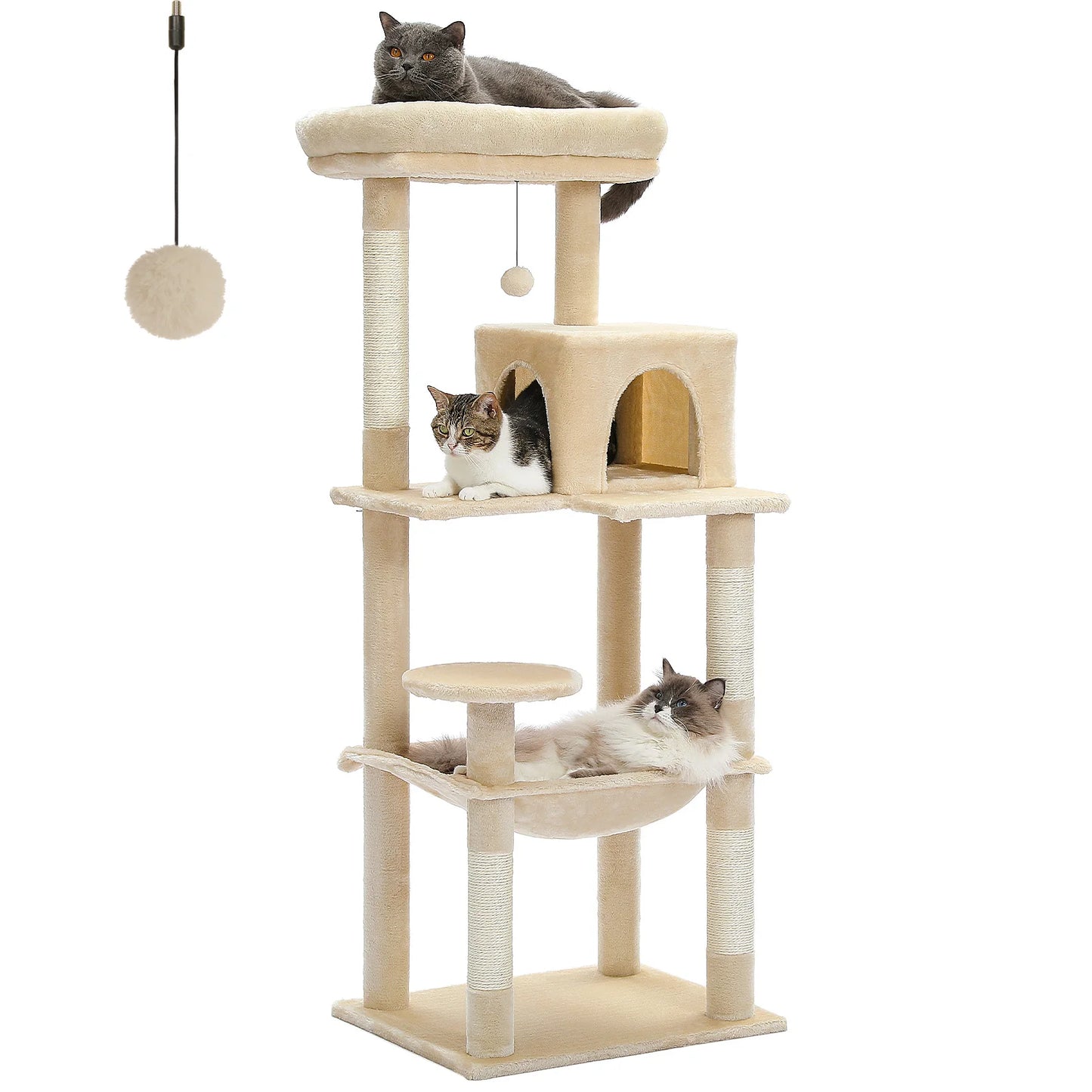 Pawz Road Cat Tree Indoor FiveLevel Tower With Scratching Posts