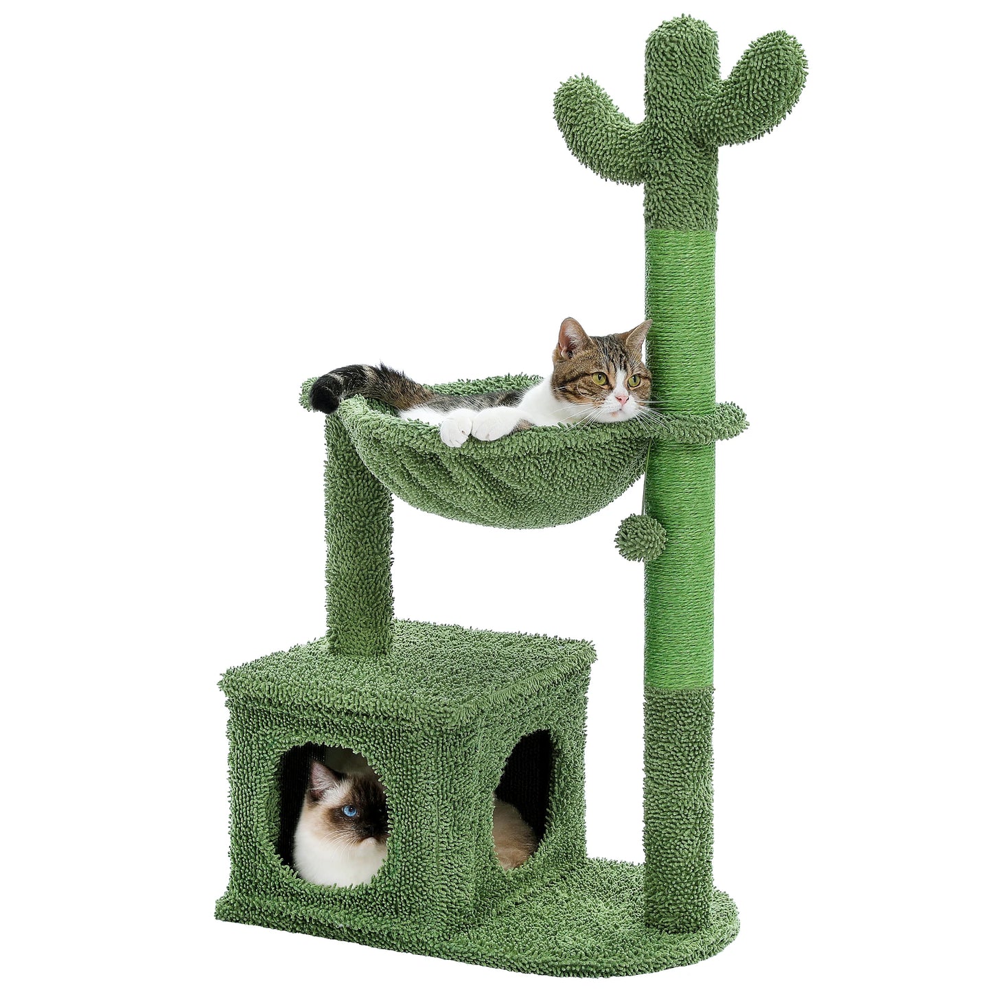 PEQULTI Cactus Cat Tree With Cozy Condo And Hammock