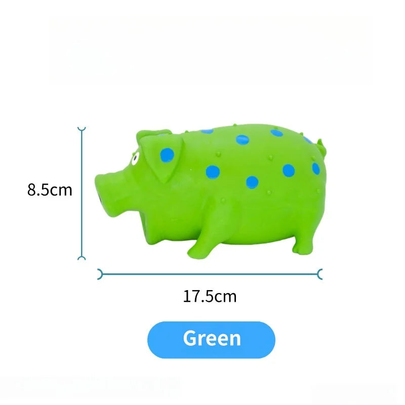 Squeaky Latex Pig Dog Toy Chew Rubber Teeth Cleaning