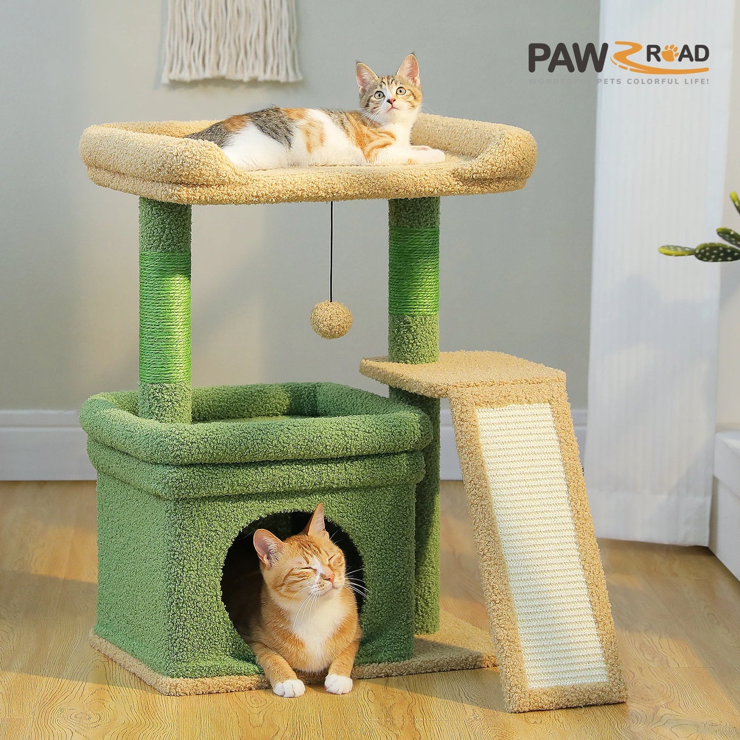 PAWZ Road Cat Tree Tower With Sisal Scratching Post Perch