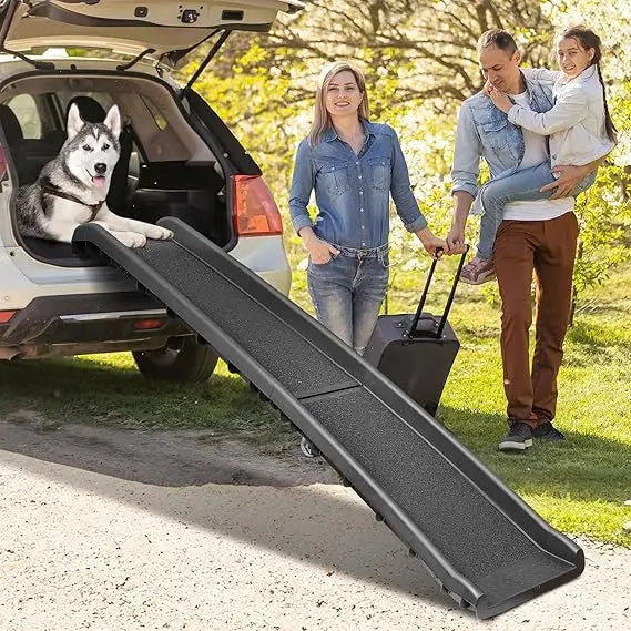 Folding Dog Ramp For Cars SUVs With Non Slip Rails