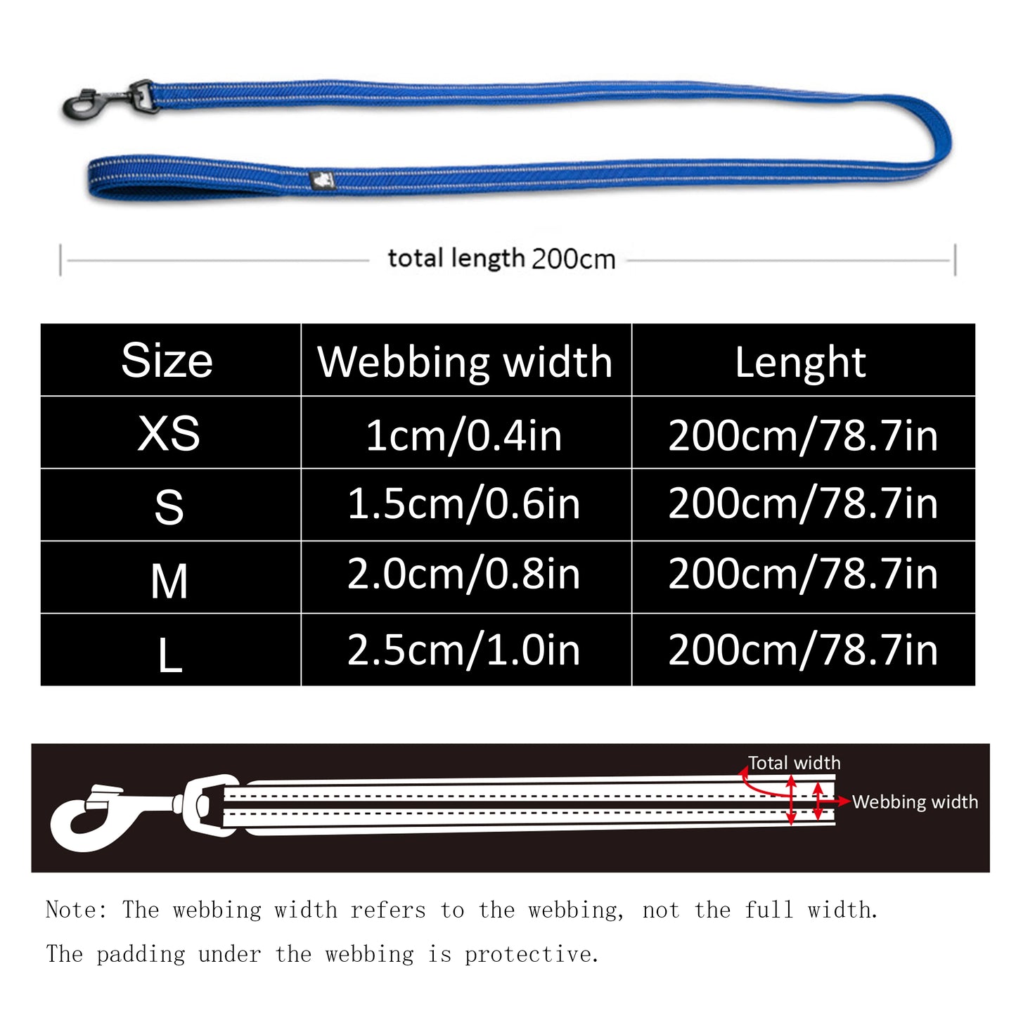TRUELOVE Soft Reflective Pet Leash With Padded Nylon Mesh