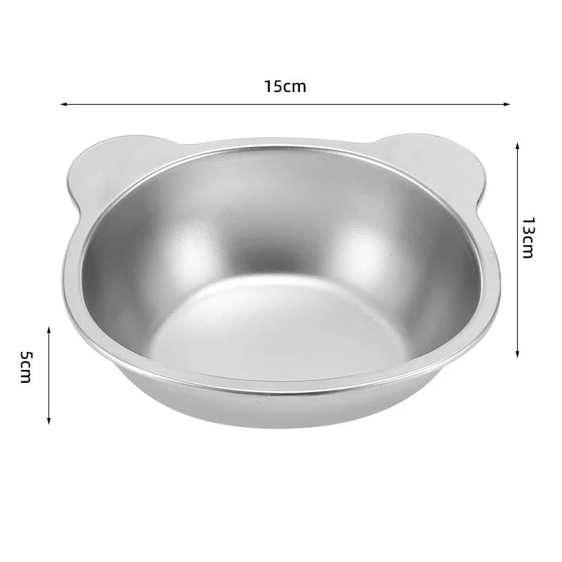 Booteely Tilted Stainless Steel Cat Food Bowls With Metal Stand