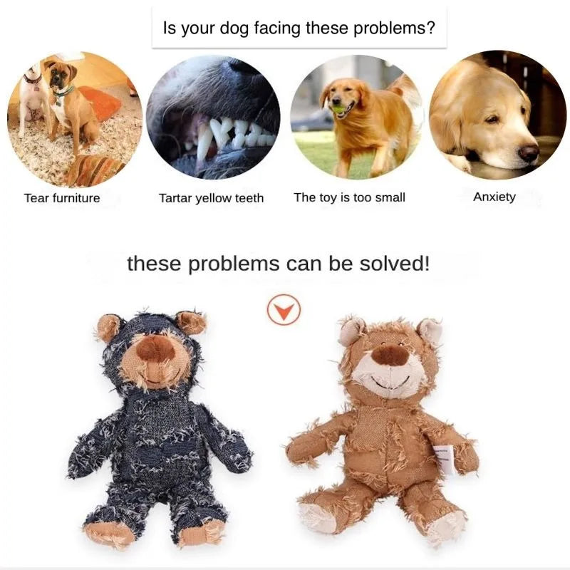 Soundmaking Plush Teddy Bear Dog Toy Squeak Interactive Plaything