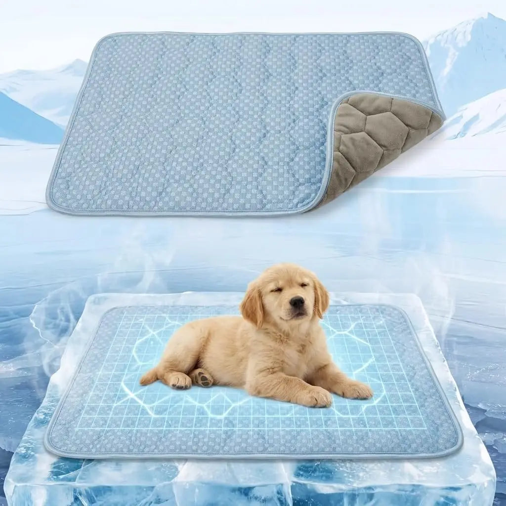 Self Cooling Dog Mat 2-in-1 Long Lasting Soft Washable Bed