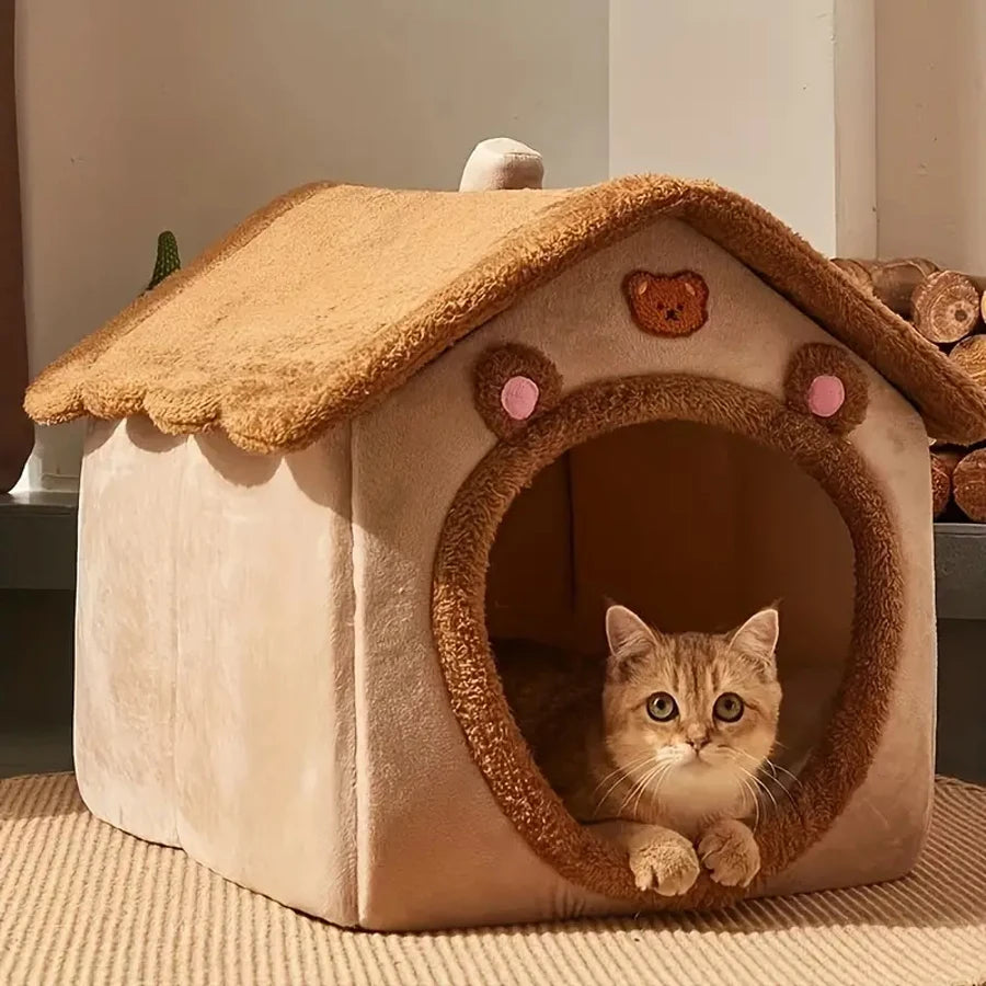 Foldable Pet House Removable Washable Cat House And Dog Bed