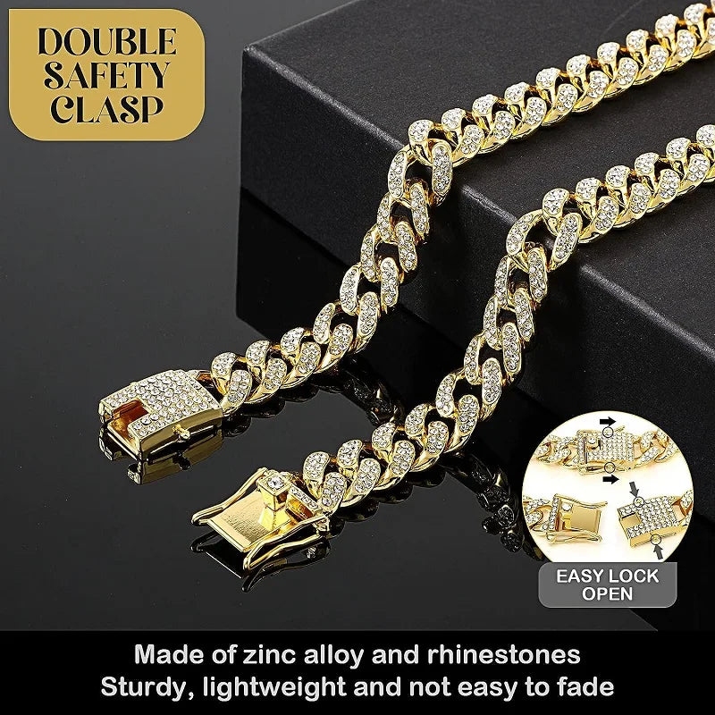 Luxury Gold Dog Chain Collar For Dogs And Cats Jewelry