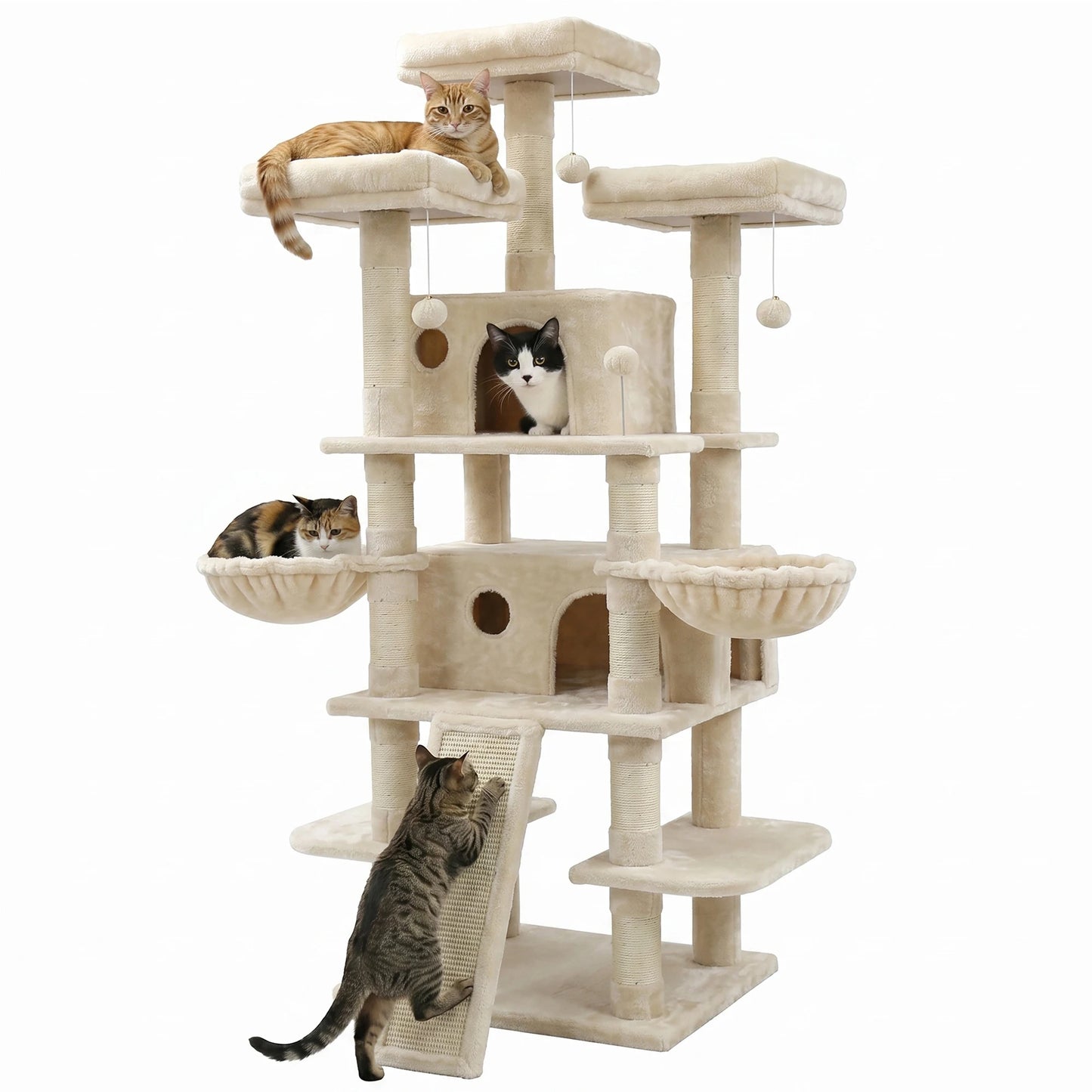 FOOWIN Multi Level Cat Tree Tower Condos And Scratching Posts