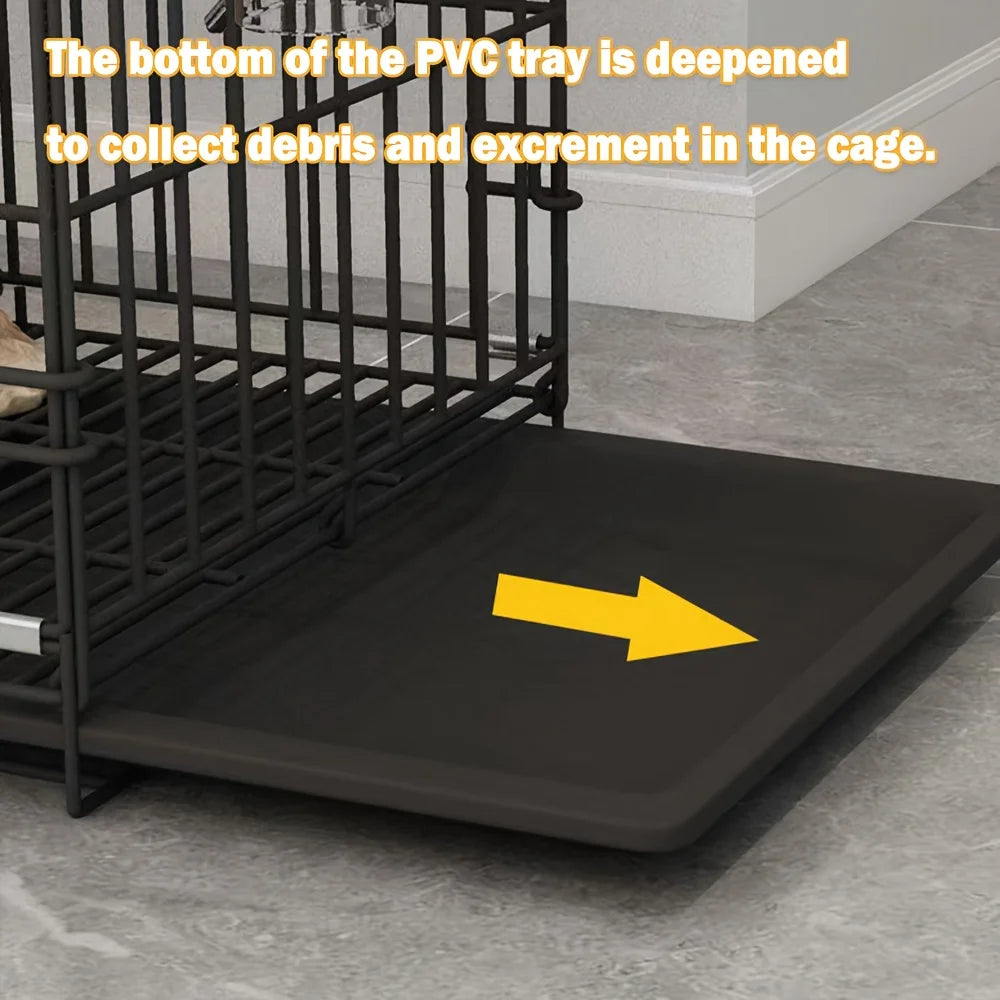 Foldable Metal Pet Cage For Dogs And Cats Leakproof Tray