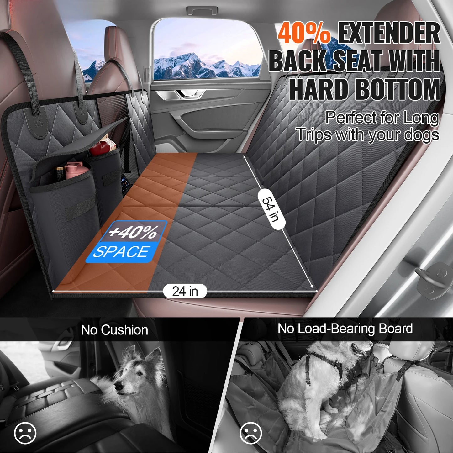 SucceBuy Back Seat Extender Dog Hammock Car Cover Waterproof