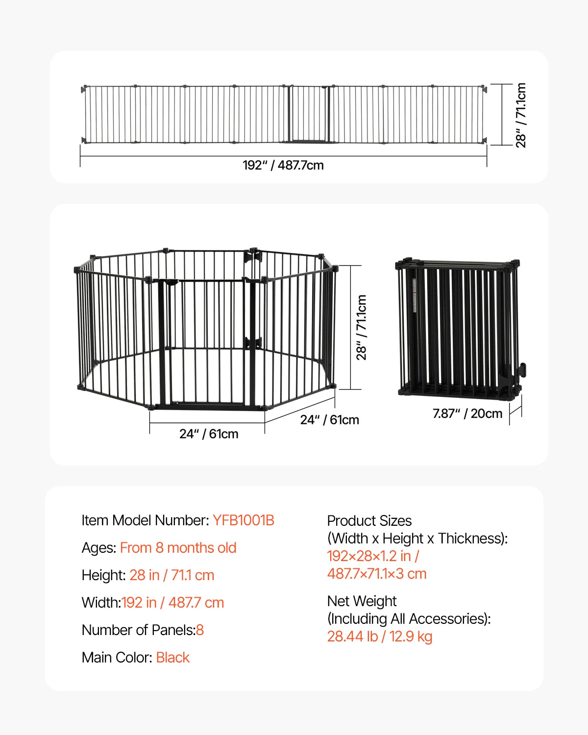 SucceBuy Baby Gate For Doorways Easy Pressure Mount Walk Through