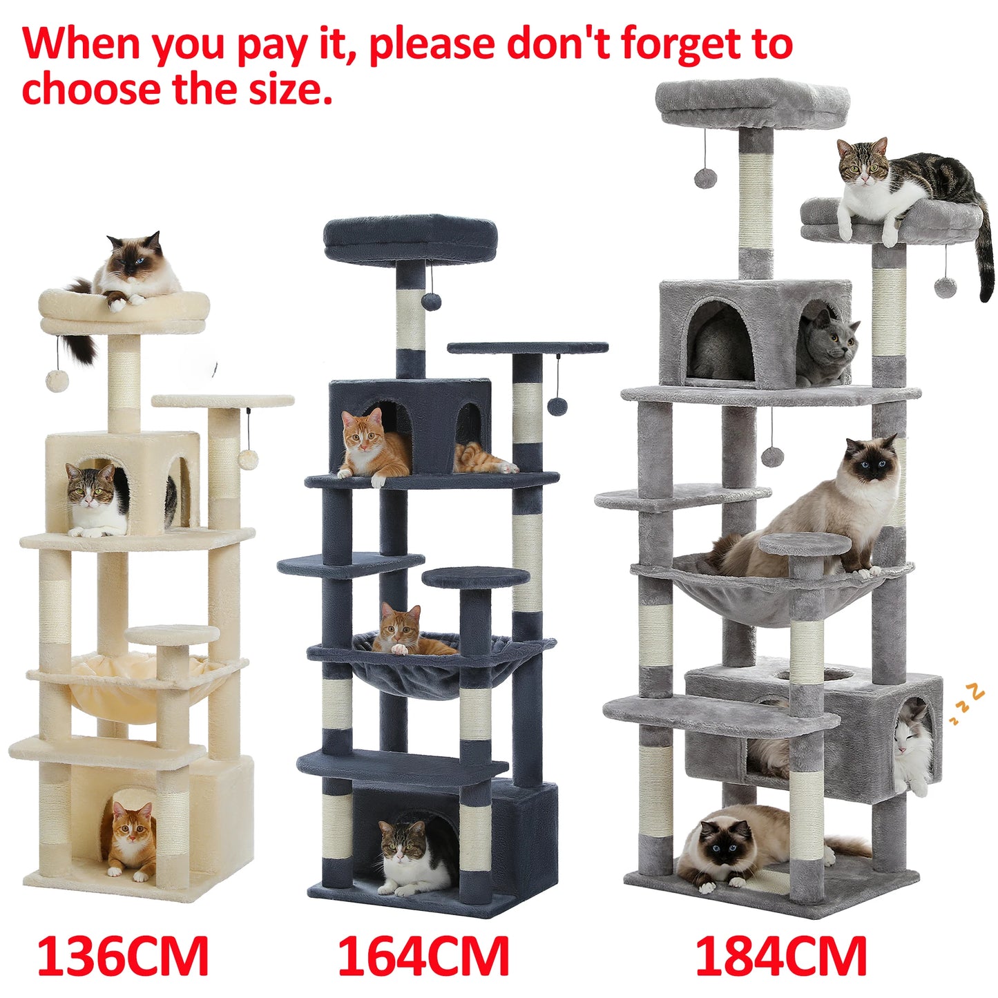 PAWZ Road Large Cat Tree Tower With Sisal Scratching Posts