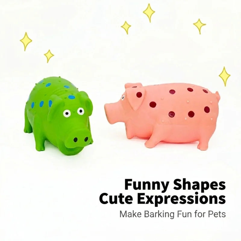Squeaky Latex Pig Dog Toy Chew Toy For Teeth Cleaning