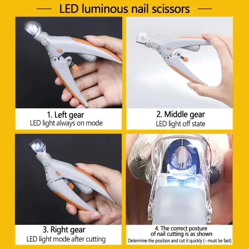 Pet Nail Clippers With LED Light For Dogs And Cats