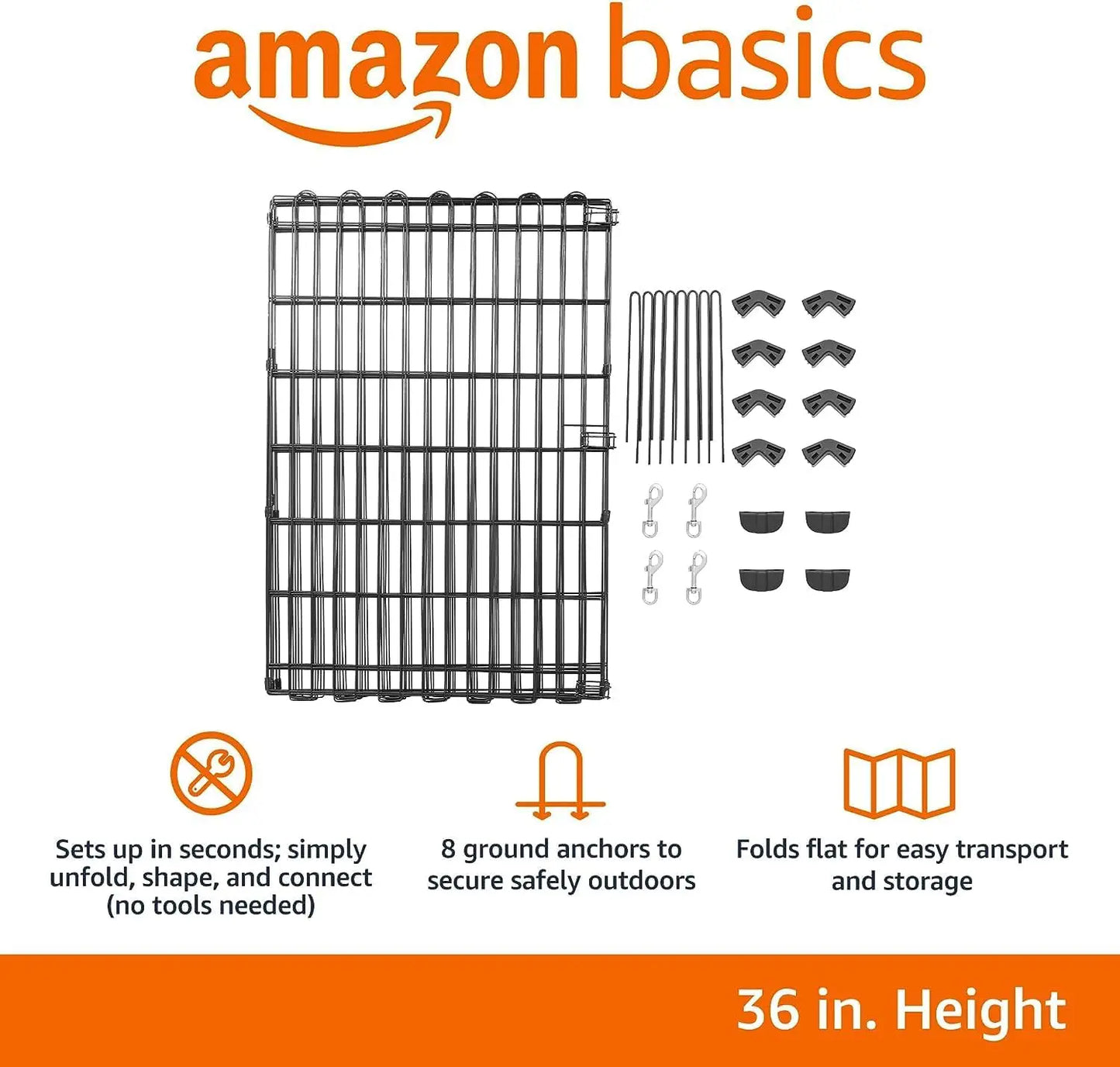 Foldable 8-Panel Metal Dog Playpen For Indoor And Outdoor Use
