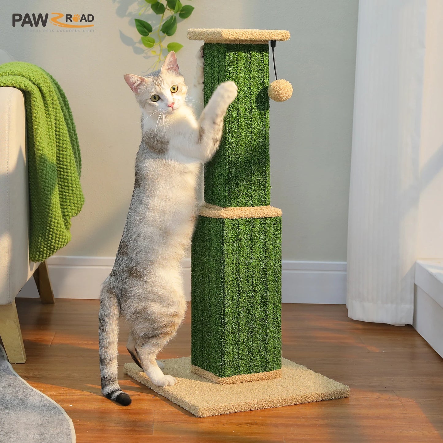 PAWZ Road Cat Scratching Post Indoor Cats With Woven Sisal Ball