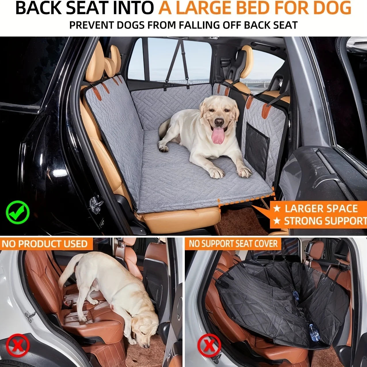 Dog Seat Cover For Cars Waterproof Hammock Nonslip Back Seat