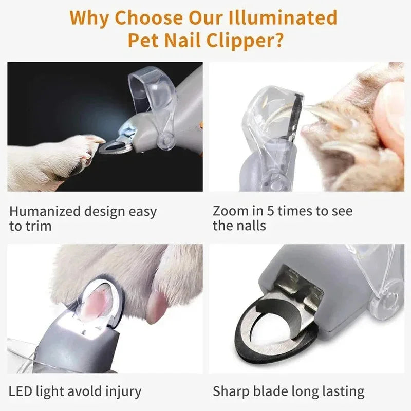 Pet Nail Clippers With LED Light For Dogs And Cats