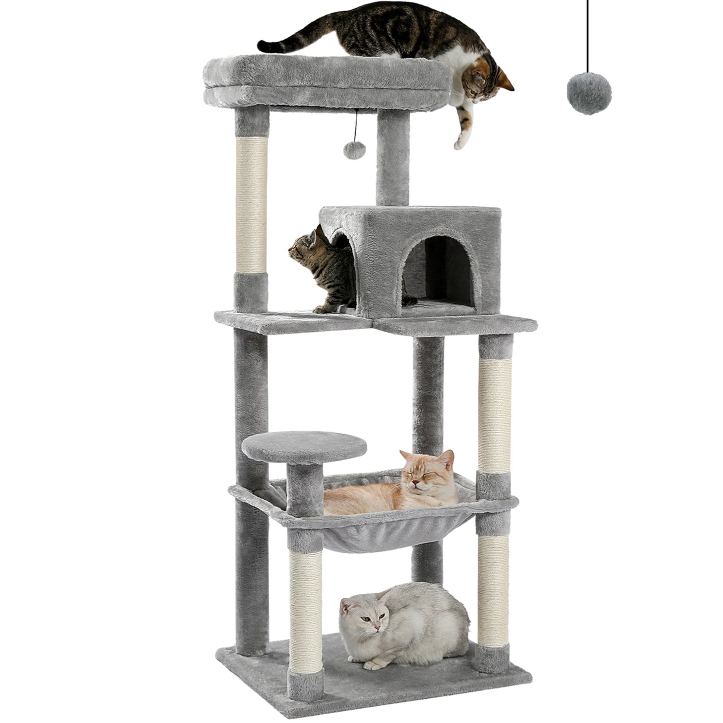 PAWZ Road 5 Level Cat Tree Tower With Sisal Scratching Posts