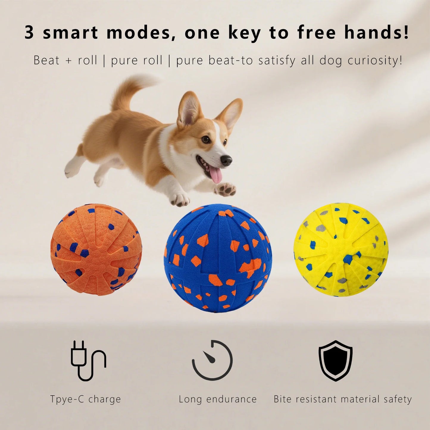 Booteely Interactive Dog Ball Toy Automatic Moving Rotating Ball